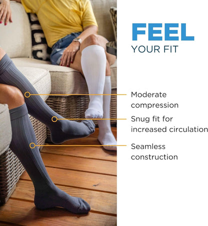 Medical Grade Compression Socks for Men & Women 15-20 mmHg by OrthoSleeve (Blue Argyle, Large)