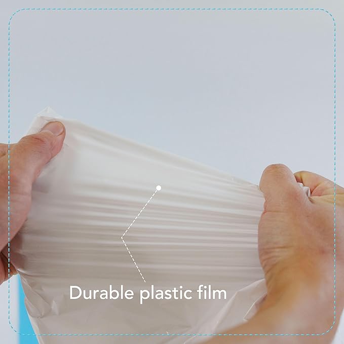 13 Gallon Drawstring Trash Bags, Unscented 200 Count Tall Kichen Garbage Bags, Pre-Separated, Ultral Strong, Leakproof, Sturdy, White