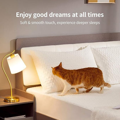 CoolShields Pillow Protector (4 Pack) Standard – Waterproof Zippered Pillow Covers, Hypoallergenic, Premium Pillowcase Encasement for Better Sleep