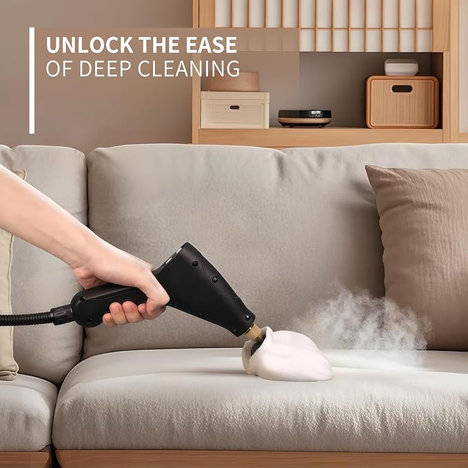 Kuvictewl Handheld Steam Cleaner for Home & Car, Multi-Steam Settings with 15s Fast Heat-Up, 250°F Deep Cleaning for Kitchen/Bathroom/Floors (Model-2025)