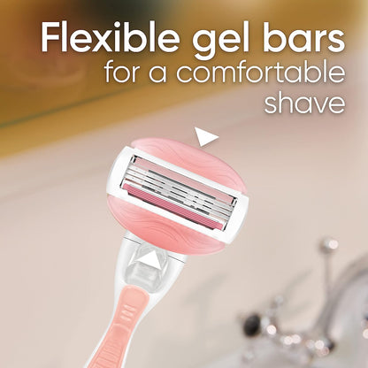 Gillette Venus ComfortGlide White Tea Women's Razor, Handle + 4 Blade Refills