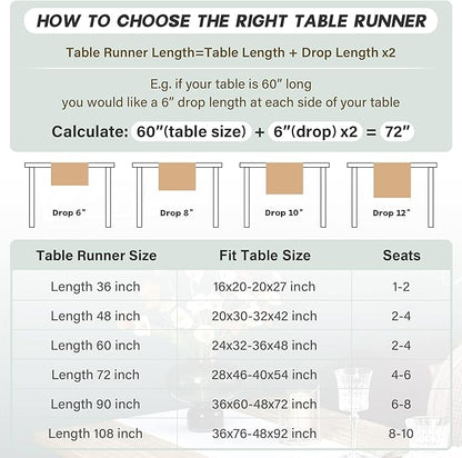 NEWISHER Farmhouse Rustic Table Runner Solid Beige Rectangular Table Runners Faux Linen Table Runner for Everyday Use Kitchen Dining Party Table 13x36 Inch