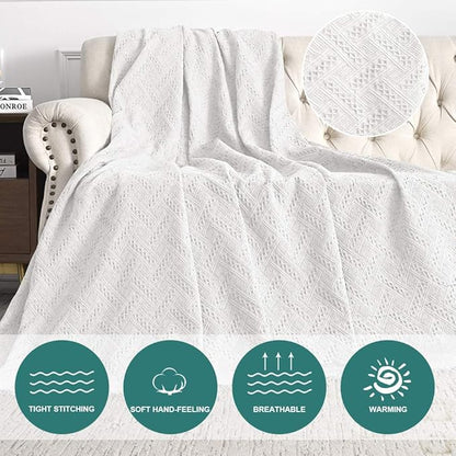 MYSKY HOME Couch Cover White Sofa Covers Small Chair Cover Geometrical Couch Recliner Cover for 1 Cushion Couch Washable Futon Sofa Throws Single Sofa Slipcovers for Dogs (Medium, 71" x 91", White)