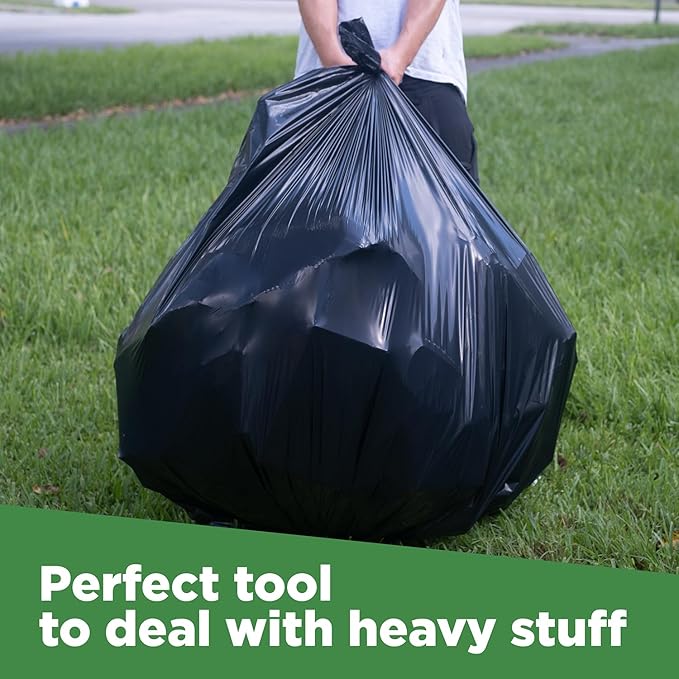 ToughBag 95-96 Gallon Trash Bags Heavy Duty, Black Garbage Bags (50 COUNT) Extra Large 90, 95, 96, 100 Gallon Can Liners - Made In USA