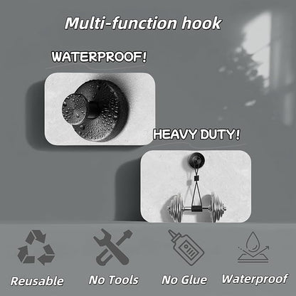 2025 Upgraded Stainless Steel Heavy Duty Suction Cup Hooks For Shower Bathroom Accessories Removable Hook For Glass Window Door Wall Hooks For Hanging Towels Robes Wreaths (Pack Of 2, Black)