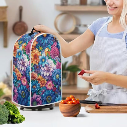 Bright Blossoms Kitchen Blender Cover Toaster Cover Boho Mandala Floral 4 Slice Washable Kitchen Accessories Small Appliance Protector Covers