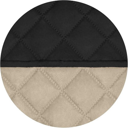 PureFit Reversible Quilted Sofa Cover, Water Resistant Slipcover Furniture Protector, Washable Couch Cover with Non Slip and Elastic Straps for Kids, Dogs, Pets (XX Large, Black/Beige)