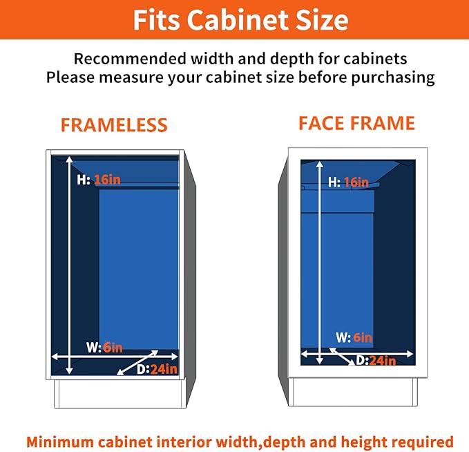 ROOMTEC Individual Pull Out Cabinet Organizer (5½"W x 21½"D), 2 Tier Spice Rack Organizer for Cabinet, Slide Out Drawer Pantry Shelf Organization and Storage for Kitchen Bathroom