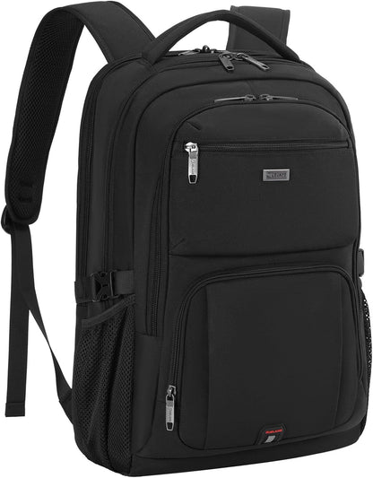 DUSLANG 17 Inch Laptop Backpack for Travel Water Resistant College Backpack for Men Women Laptop Bag with USB Charging Port,Black