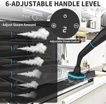2500W Portable Handheld Steam Cleaner, High Temperature Pressurized Steam Cleaning Large Capacity 10s Fast Heating Steamer for Car Detailing, Furniture, Couch, Bed Bugs, House, Windows (BLACK)