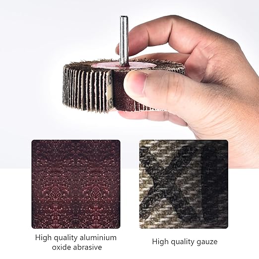 24Pcs Abrasive Flap Wheel Sander Set 80 Grit Sanding Flap Wheels Abrasive Flap Wheel Set 1/4" Shank Sanding Paper Polishing Wheel Die Grinder Flap Wheel for Grinding, Polishing, Deburring