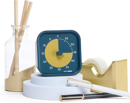 Time Timer MOD - Home Edition - Individual Sized 60 Minute Visual Countdown Timer for ADHD, Adults, Students, and Pomodoro with Silent Operation (Metallic Midnight)