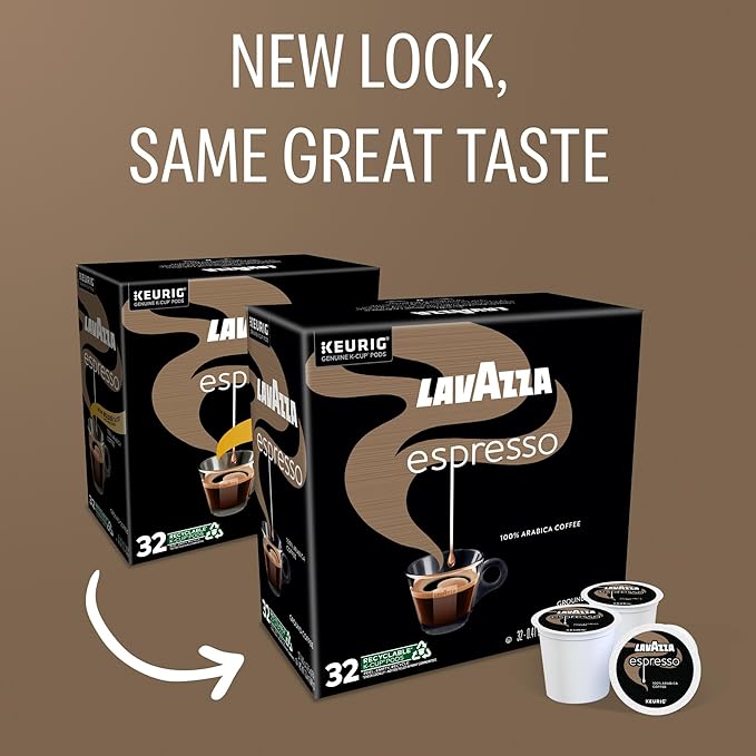 Lavazza Espresso, Single-Serve Keurig K-Cup Pods, Medium Roast Coffee, 32-Count Box