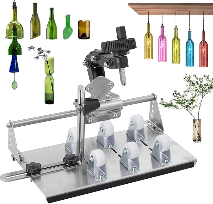 Upgraded Glass Bottle Cutter kit, Wine Bottle Cutter, Glass Bottle Cutter Set Glass Bottle Cutter for All Shapes, Bottle Cutter Glass Cutter kit Round and Square, Wine Bottle Cutter Tools, Bottle DIY