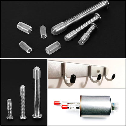 uxcell 20pcs Rubber End Caps Protective Caps 17mm ID Vinyl PVC Round Tube Bolt Cap Cover Screw Thread Protectors, Clear