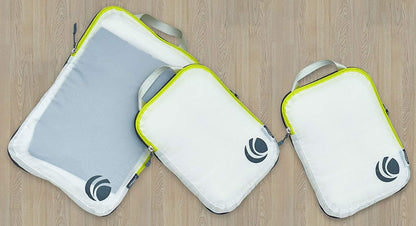 Cipway Compression Packing Cubes Set, Ultralight Expandable Travel Packing Organizers for Carry on Luggage (White 3pcs)