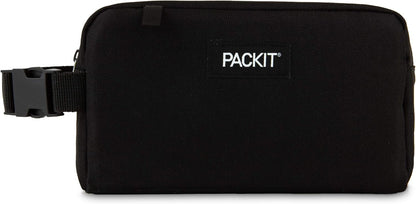 PackIt Freezable Snack Box, Black, Built with EcoFreeze Technology, Collapsible, Reusable, Zip Closure with Buckle Handle, Perfect All Ages and Fresh Snacks on the go