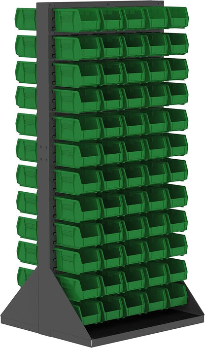 Akro-Mils 30260 AkroBins Plastic Storage Bins, Space-Saving Stackable Bins for Garage, Pantry, Craft Organization, 18" x 11" x 10", Green, 6-Pack