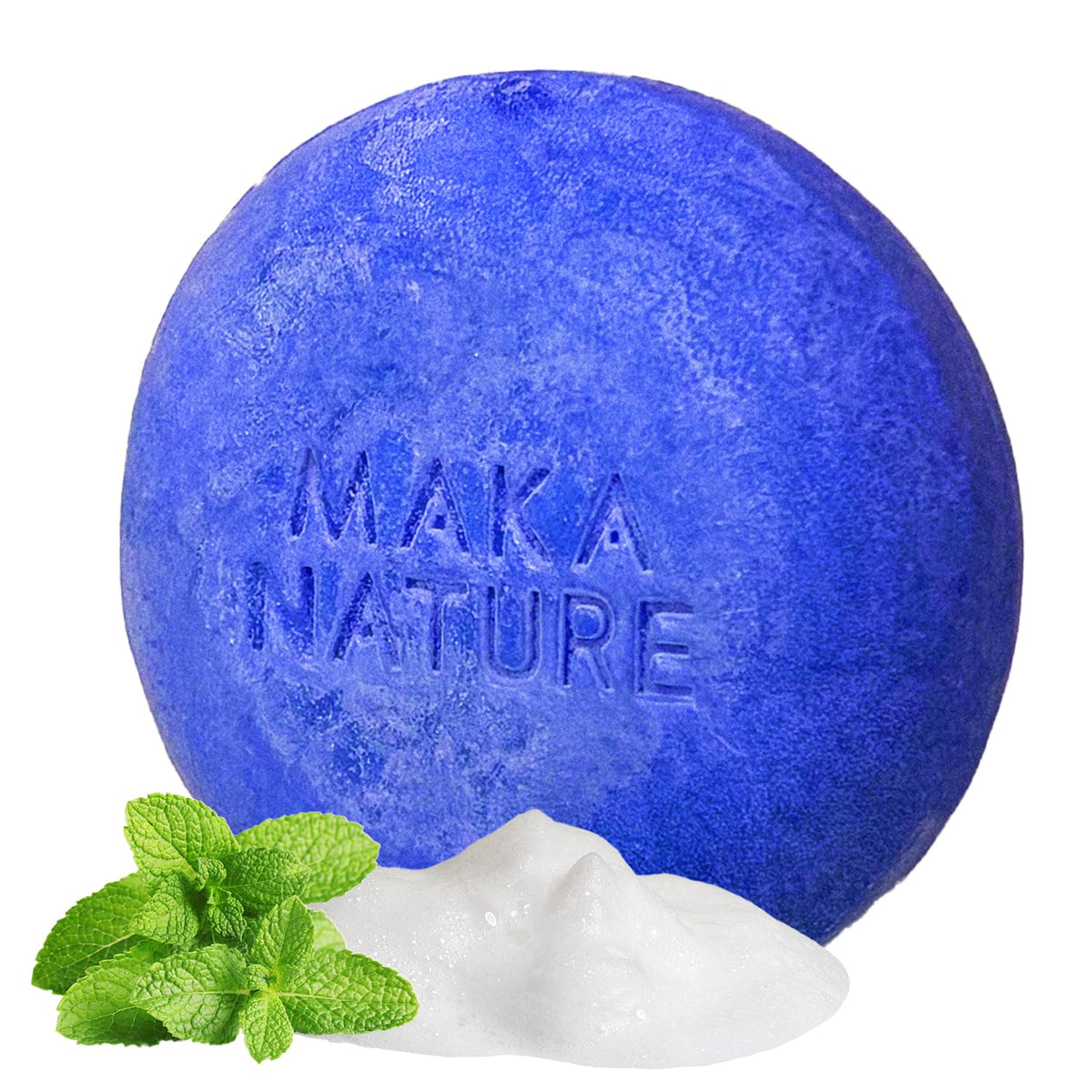 Maka Nature Low-Carbon Shampoo Bar | Korean K-Beauty Haircare with Natural Ingredients for Scalp & Hair Types | Vegan, Eco-Friendly, pH balanced, 3.35oz (Cooling)