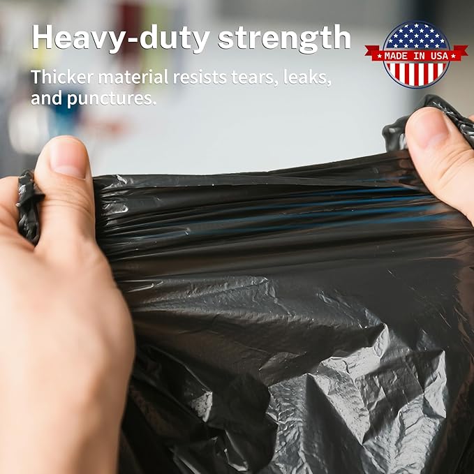 Heavy Duty Trash Bags 55-60 Gallon, Black - 100 Count Bulk Pack | 38" x 58" | Durable & Tear-Resistant Garbage Bags for Home, Commercial, Construction & Outdoor Use | Made in USA
