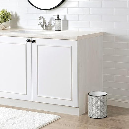 Allure Home Creation Shelby Resin Grey Multicolored Wastebasket Trash Can, Compact Size, 1.74 Gallons