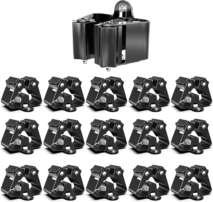 3-H Stainless Steel Broom Holder Wall Mount 15-Pack- Heavy Duty Mop Organizer, Wall Mounted Broom Storage with Secure Mounting for Laundry Garage Bathroom