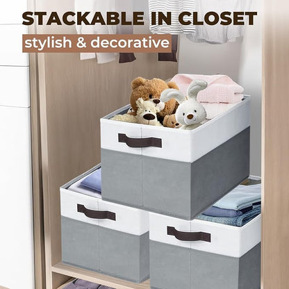 Criusia 8 Pack Closet Organizers and Storage Bins - Extra Large Storage Baskets for Organizing - Clothes Storage Bins for Shelves -Foldable Organizer Bins Totes for Toy Blanket, Dorm Room Essentials