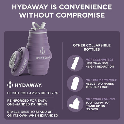 HYDAWAY 17oz Collapsible Water Bottle - BPA-Free, Leakproof, Lightweight, and Space-Saving - Perfect for Travel, Hiking, and Everyday Hydration