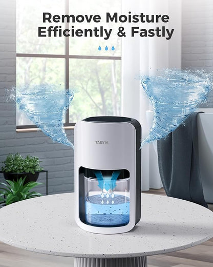 TABYIK Dehumidifiers for Home, 42oz Dehumidifier for Bathroom, Dehumidifiers for Room with Auto Shut Off, Auto Defrost Quiet Dehumidifier for Bedroom Wardrobe Closet Trailer RV
