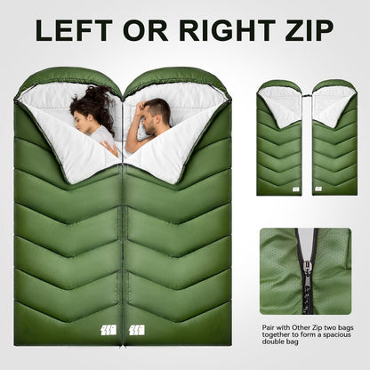 Sleeping Bags for Adults Cold Weather,Portable, Waterproof,Lightweight Camping Sleeping Bag for Tall Girls Boys with Compression Sack for Warm Camping, Hiking, Outdoor & Indoor