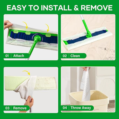 ‌60 Pack Dry Sweeping Cloths for Swiffer Sweeper XL Replacement - Dust-Absorbing Disposable Pads, Non-Washable & Unscented, Compatible with Swiffer XL (Static-Lift, Lint-Free)