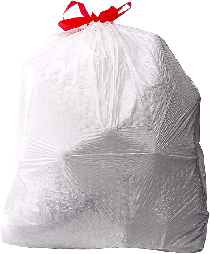 Amazon Basics Flextra Tall Kitchen Drawstring Trash Bags, 13 Gallon, 90 Count