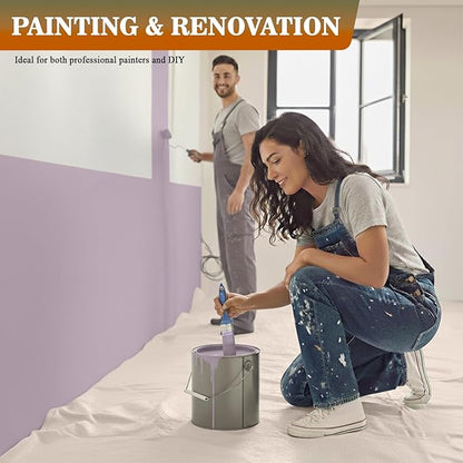 Canvas Drop Cloth by DDRS, Pack of 1 Reusable Paint Drop Cloth, 100% Recycled Cotton, All Purpose Painters Drop Cloth, Cotton Canvas Tarp Cover for Painter Furniture & Floor Protection (6x9 Feet)