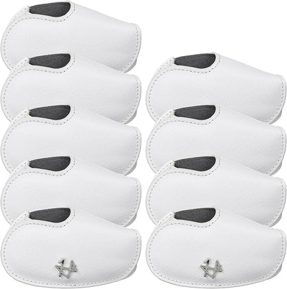 Golf Iron Covers 9pcs or 1pc Saffiano Leather Magnetic Club Headcover for Right Hand