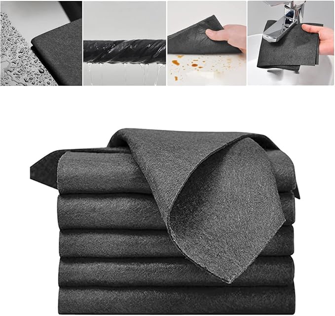5PC Thickened Magic Cleaning Cloth, Reusable Microfiber Cleaning Rags for TV, Cars, Windows, Lint Free, Odorless, Machine Washable