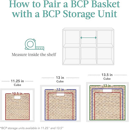 Best Choice Products 10.5x10.5in Pack of 5 Cube Storage Baskets, Water Hyacinth Multipurpose Collapsible Organizers, Handwoven Laundry Totes for Laundry, Living Room, Kids Room & Nursery - Black
