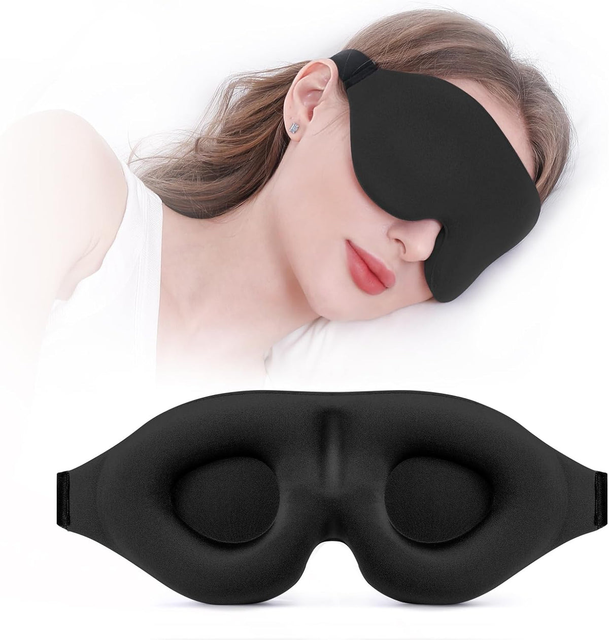 YIVIEW Sleep Mask for Side Sleeper, Complete Light Blocking 3D Sleeping Eye Mask, Soft Breathable Eye Cover for Women Men, Relaxing Zero Pressure Night Blindfold