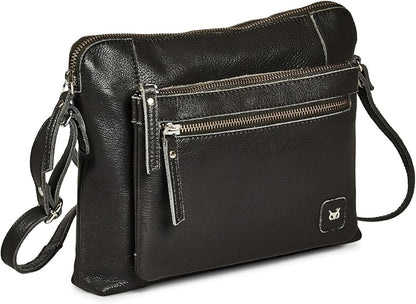 Wise Owl Accessories Small Soft Pebbled Real Leather Crossbody Handbags Purses Sling Crossover Shoulder Bag
