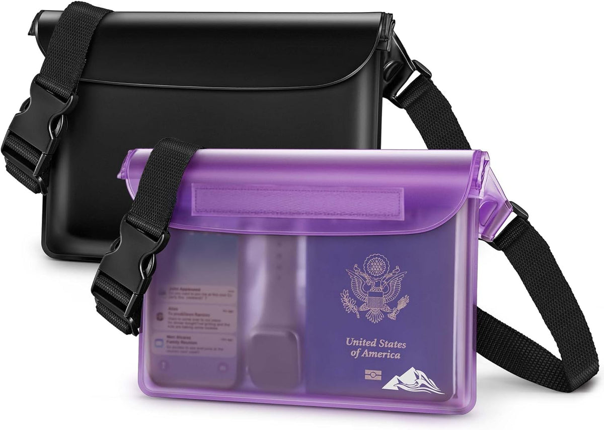 HEETA Waterproof Fanny Pack, Waterproof Pouch Dry Bag 2/3/4 Pack for Phone Passport Purse, Adjustable Waist Strap for Swimming Kayaking Boating Paddle Board Accessories Cruise Beach Camping Essentials