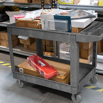 Heavy-Duty Utility Cart Tool Cart, Extra Large Rolling Carts with Storage Handle, Work Cart Service Carts for Garage Warehouse, Workshop, Office, School