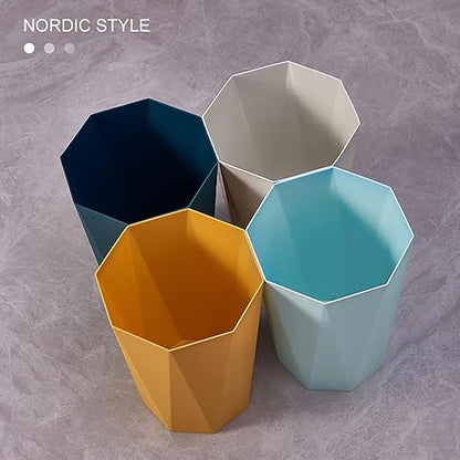 2 Pack Bathroom Trash Can 2.6 Gallon Small Garbage Can Waste Basket for Bedroom Office Dorm, Blue Black