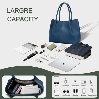 KKXIU Tote Bag for Women Vegan Leather Shoulder Purse Large Capacity Travel Bag