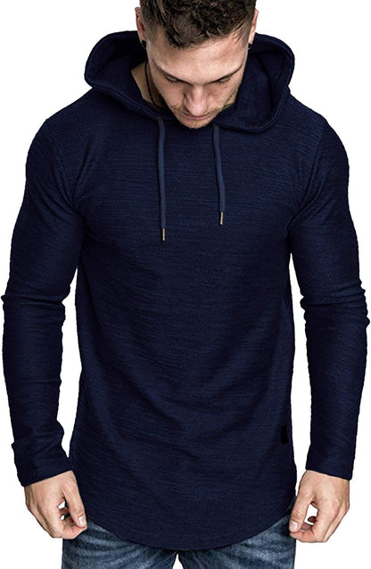 Lexiart Mens Fashion Athletic Hoodies Sport Sweatshirt Solid Color Fleece Pullover