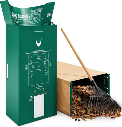 Lawn & Leaf Bag Holder Stand | Fits 33-55 Gallon Paper or Plastic Yard Waste Bags | Foldable Trash Bag Holder Stand