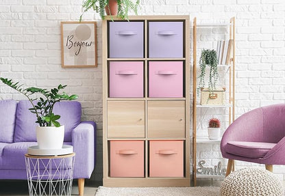 Sorbus Fabric Storage Cubes - 6 Foldable Storage Bins for Organizing Pantry, Cubbies, Toy Box - Clothes Storage & Closet Organizer - 13 Inch Collapsible Cube Baskets for Shelves with Handle