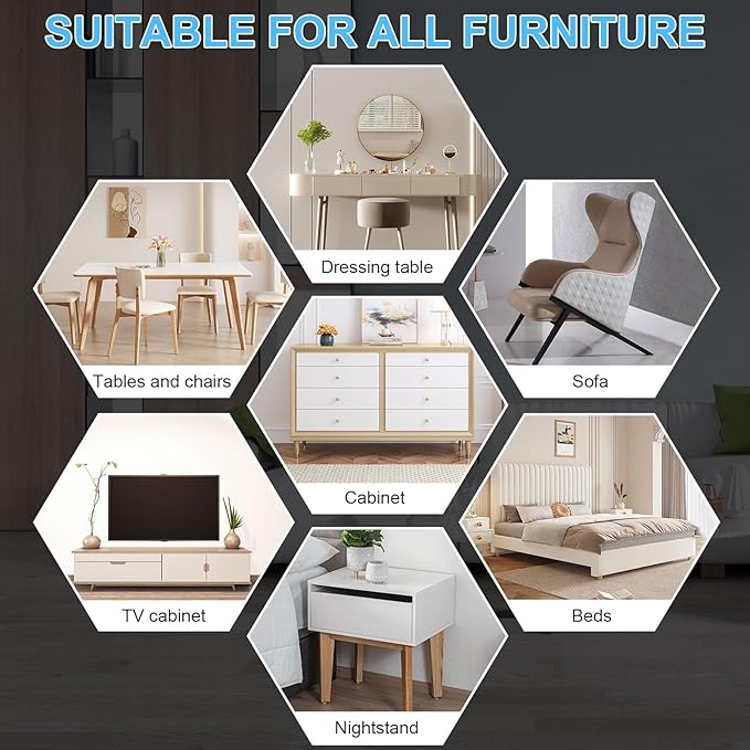 New Upgrade Furniture Movers Sliders, 8+8 Pack 5.8 * 4.3" Multi-Surface Furniture Sliders with Groove Design, Oval 8PCS Moving Pads and 8 Hardwood Socks, Protect Floor and Easily Move Furniture