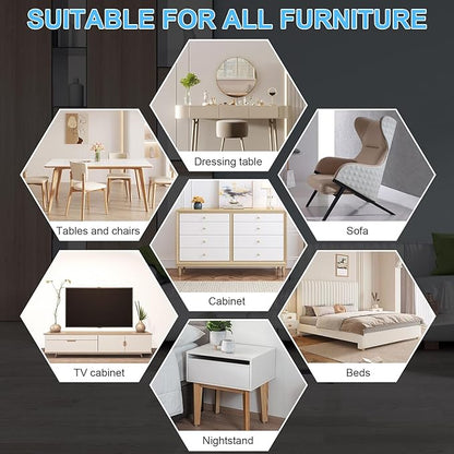 New Upgrade Furniture Movers Sliders, 8+8 Pack 5.8 * 4.3" Multi-Surface Furniture Sliders with Groove Design, Oval 8PCS Moving Pads and 8 Hardwood Socks, Protect Floor and Easily Move Furniture