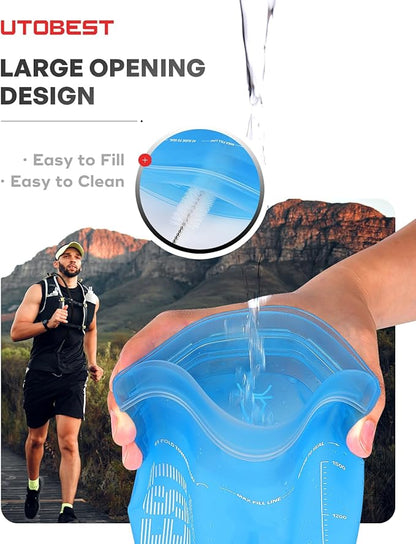 Hydration Bladder,TPU Water Bladder,Water Bladder for Hiking Backpack,BPA Free,Wide Opening,Leak-Proof,Water Reservoir for Hiking Cycling Camping Running