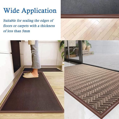 Floor Transition Strip Self Adhesive Carpet & Flooring Transitions Edging Trim Strip PVC Threshold Transitions Suitable for Threshold Height Less Than 5mm (10Ft, Brown)