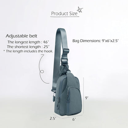 ODODOS Daily Sling Bag with Adjustable Straps Crossbody Chest Bag Lightweight Small Backpack for Casual Traveling Hiking